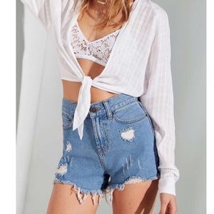URBAN OUTFITTERS Distressed GF High Rise Shorts